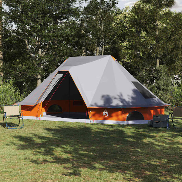 vidaXL Family Tipi Tent Tipi Grey and Orange 680 x 430 x 270 cm