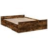 vidaXL Bed Frame with Drawers without Mattress Smoked Oak 120x190 cm Small Double