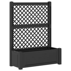 vidaXL Big Planter with Trellis PP Anthracite