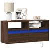 vidaXL TV Wall Cabinet with LED Lights Brown Oak 100x31x45 cm