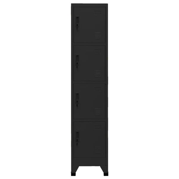 vidaXL Locker Cabinet Black 38x45x180 cm Steel
