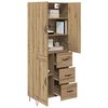 vidaXL Highboard 2 pcs Artisan Oak Engineered Wood and Glass