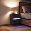 vidaXL Wall-mounted Bedside Cabinet with LED Lights Black