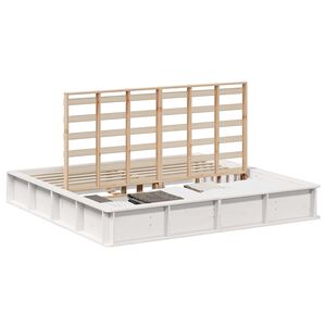 vidaXL Bed Frame White 200 x 200 cm Solid Pine Wood