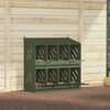 vidaXL Chicken Nesting Box with 8 Compartments Olive Green Metal