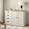 vidaXL Sideboard with Drawers VIGO 113x40x75 cm White Solid Wood Pine