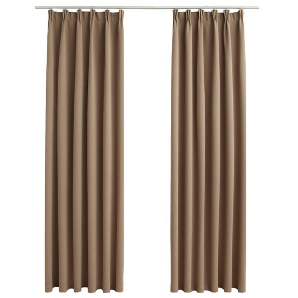 vidaXL Blackout Curtains with Hooks 2 pcs Taupe 140x225 cm