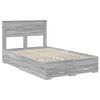 vidaXL Bed Frame with Drawer Grey Sonoma 135 x 190 cm Engineered Wood