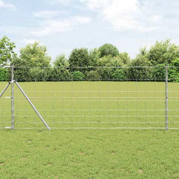 vidaXL Field Fence Silver 50 x 1 m Galvanised steel