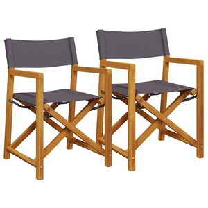 vidaXL Folding Director Chairs 2 pcs&nbsp;Dark Grey Fabric