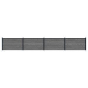 vidaXL Fence Panel 4 pcs WPC and Aluminium Grey