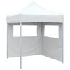 vidaXL Professional Folding Party Tent with 2 Sidewalls 2x2 m Steel White
