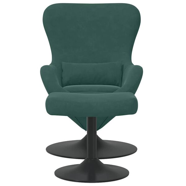 vidaXL Egg Chair with Footstool Dark Green 63 x 73 x 90 cm Velvet