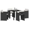vidaXL Garden Dining Set 5 pcs Black Poly Rattan