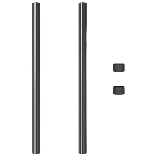 vidaXL Fence Post 2 pcs Grey 80 cm Powder-coated steel