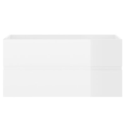 vidaXL Sink Cabinet High Gloss White 90x38.5x45 cm Engineered Wood