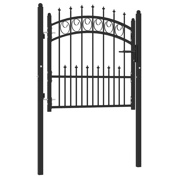 vidaXL Fence Gate Emmen with Spikes Steel 104x87 cm Black