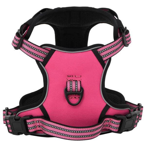 vidaXL Dog Harness with Reflective Stripes Adjustable Pink M