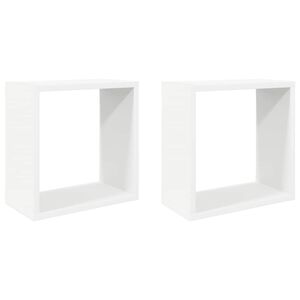 vidaXL Wall Cube Shelves 2 pcs White 30x15x30 cm