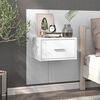 vidaXL Wall-mounted Bedside Cabinet High Gloss White
