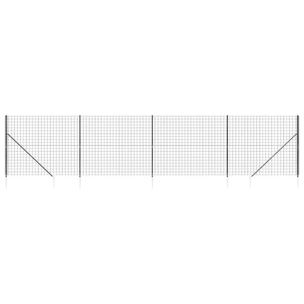 vidaXL Wire Mesh Fence with Spike Anchors Anthracite 2x10 m