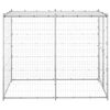 vidaXL Outdoor Dog Kennel Galvanised Steel with Roof 110x220x180 cm