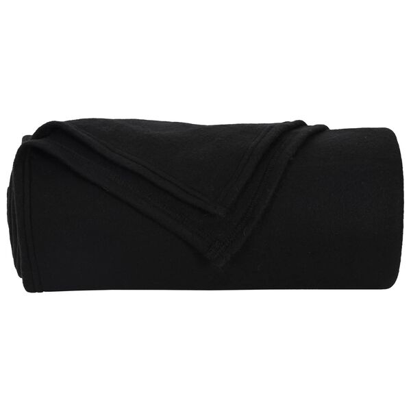 vidaXL Throw Blanket Black 200 x 150 cm Fleece