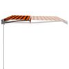 vidaXL Manual Retractable Awning 400x300 cm Orange and Brown