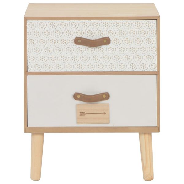 vidaXL Bedside Cabinet with 2 Drawers 40x30x49.5 cm Solid Pinewood