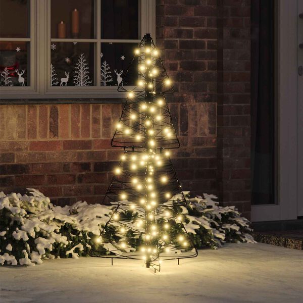 vidaXL Christmas Tree with 100 LEDs Warm White 120 cm Rattan