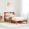 vidaXL Bed Frame without Mattress Wax Brown 75x190 cm Small Single Solid Wood Pine