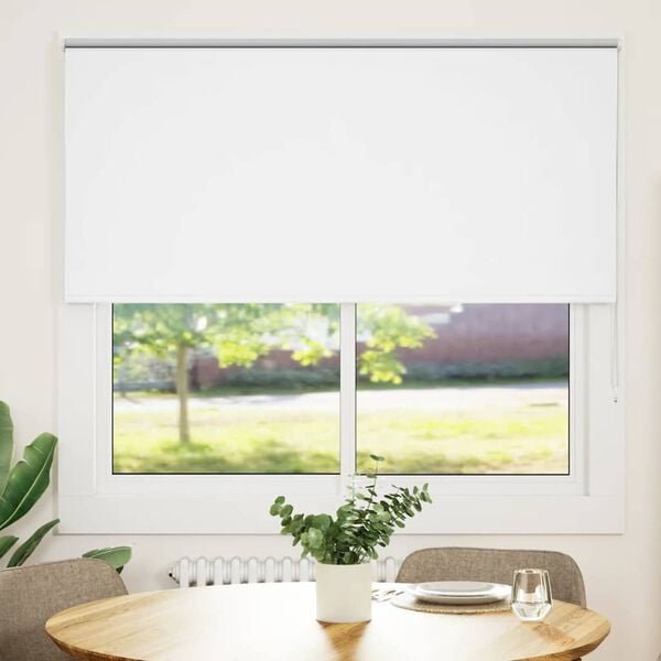 vidaXL Roller Blind Blackout White 150x175 cm Fabric Width 146.6 cm Polyester