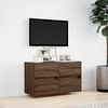 vidaXL TV Wall Cabinet with LED Lights Brown Oak 80x31x45 cm