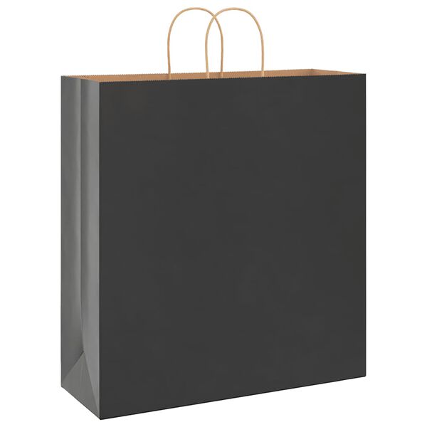 vidaXL Paper Bags 50 pcs with Handles Black 45x17x48 cm