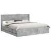 vidaXL Bed Frame with Storage and Headboard Concrete Grey 200 x 200 cm