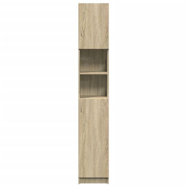 vidaXL Bathroom Cabinet Sonoma Oak 32x25.5x190 cm Engineered Wood