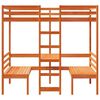 vidaXL Loft Bed Frame with Desk and Chairs Wax Brown 90x200cm Solid Wood Pine