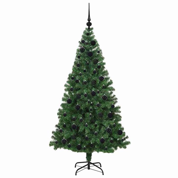 vidaXL Artificial Christmas Tree with 300 LEDs with Stand Green 180 cm