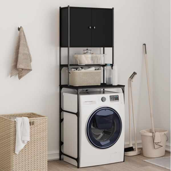 vidaXL Washing Machine Cabinet Black 68x48.5x194 cm