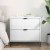 vidaXL Bedside Table White 63.5 x 36 x 61 cm Engineered wood