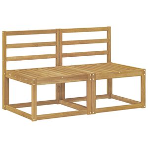 vidaXL 2 Piece Outdoor Middle Sofa Solid Acacia Wood White