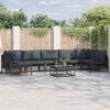 vidaXL Garden Sofa Set with Cushion 8 pcs Black Steel