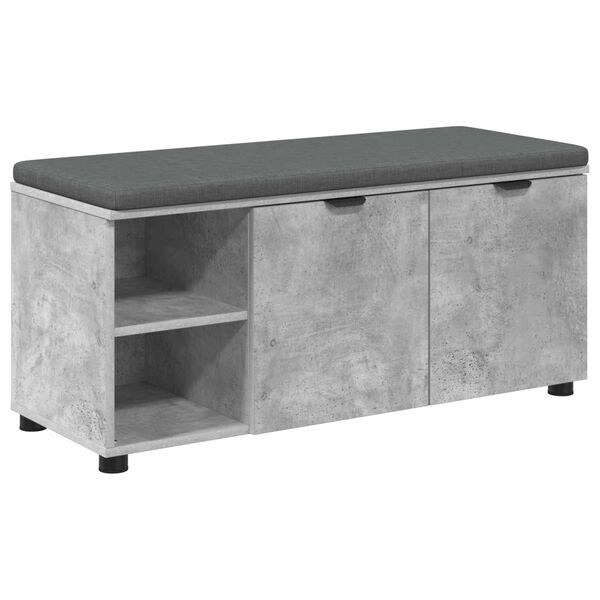 vidaXL Hall Bench with Cushion Plain Concrete Grey 100 x 38 x 46 cm