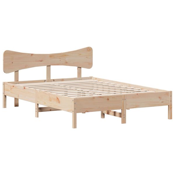 vidaXL Bed Frame without Mattress 150x200 cm King Size Solid Wood Pine