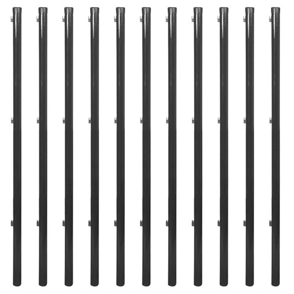 vidaXL Chain Link Fence with Posts and Hardware 1x25 m Grey