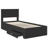 vidaXL Bed Frame Black and Silver 75 x 190 cm Engineered Wood