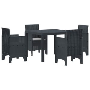 vidaXL Garden Dining Set 5 pcs Anthracite Polypropylene
