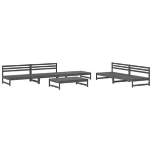 vidaXL 6 Piece Garden Lounge Set Grey Solid Wood Pine