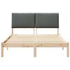 vidaXL Bed frame Brown and dark grey 140 x 200 cm Solid pine wood