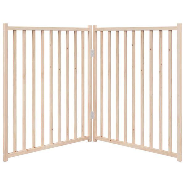 vidaXL Dog Gate Foldable 2 Panels 160 cm Solid Wood Fir